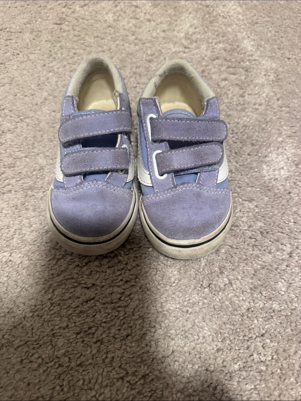 EUC toddler Velcro vans light purple